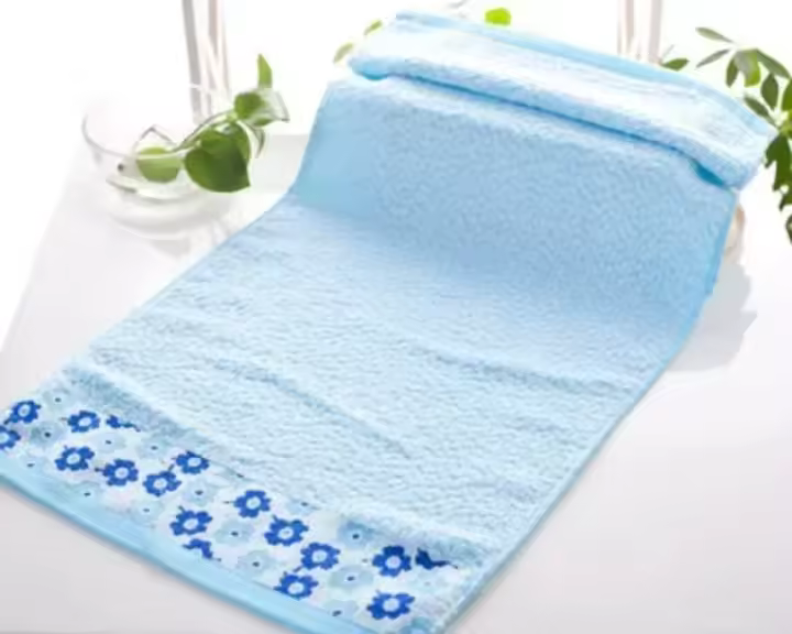 Toallas de Fibra de Bambú de Alta Calidad Toallas de Cara Suaves Florales para Baño Sentido de Bebé - 1