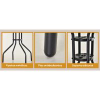 Mesa Redonda de Jardín de Cristal Templado Estructura Metálica para Balcón Terraza Patio - details 4