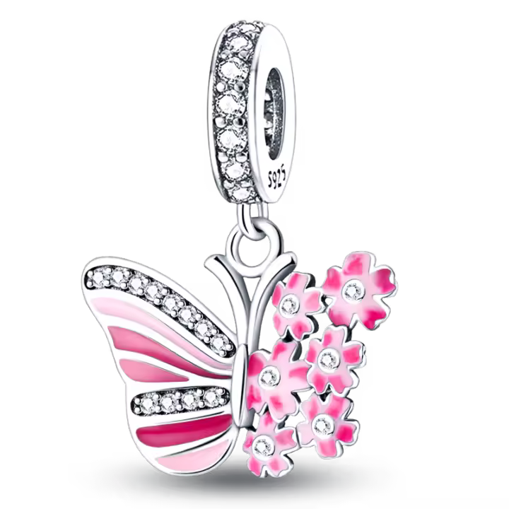 Perla de cereza rosa mágica en plata para pulsera DIY de 3mm, joyería para mujer, regalo de cumpleaños con piedra principal Natural - 1