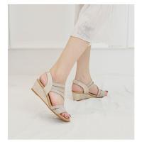 Zapatos de tacón de cuña elegantes de verano para mujer, sandalias informales a la moda para mujer - details 3