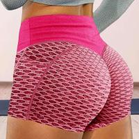 Pantalones cortos elásticos de yoga de color sólido para mujer, cintura alta, control abdominal, realce de cadera, verano - details 8