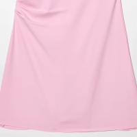 PB & ZA 2025 novedad de verano llegadas mujeres efecto plisado sin mangas cuello redondo temperamento Simple Mini vestido rosa - details 5