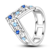 Anillo de Plata de Ley 925 para Mujer Joyería Brillante con Corazón Elevado, Circonita Cúbica, Estrella, Luna, Flor - details 9