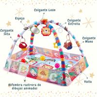 Baby Gym 9 en 1 Baby Gym Ball Pit y tapete de juego de gimnasio interactivo con 5 juguetes musicales colgantes extraíbles Tapete de juego de aprendizaje con tapete de gimnasio musical Juguetes cognitivos Montessori - details 1