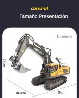 Excavadora RC de Aleación con 11 Canales y Carga para Niños, Vehículo de Construcción, Juguete - details 9