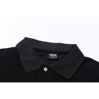 Polo de corte recto y holgado de marca de moda americana, tejido de doble brillo de puro algodón con logotipo bordado clásico, camisa de manga corta sin cuello para hombre, nueva camiseta informal de estilo veraniego para parejas - details 2