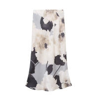 OUWU- Vintage Casual Chic Satén Mujer Traje Estampado De Flores Camisa De Manga Larga Falda Larga Nueva Moda 2025 Primavera Verano Conjuntos Sedosos - details 8