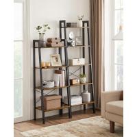 Estantería de 5 Niveles, Librería Industrial, Fácil de Montar, para Salón, Dormitorio, Cocina, Marrón Rústico y Negro LLS45X - details 27