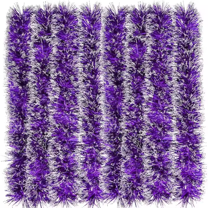 Guirnalda de Navidad Brillante Metálica 39,4 Pies de Adorno Colgante para Árbol de Navidad en Interior y Exterior (Morado) - 1