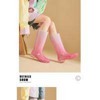 Zapatos De Lluvia Moda Gradiente Botas De Lluvia Altas Mujeres Invierno Acolchada Caliente Compras Camping Atrapar El Mar Zapatos De Vadeo Rural - details 18
