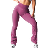 Leggings de Flare Negros Suaves para Workout Pantalones de Yoga Traje Deportivo Casual para Gimnasio - details 2