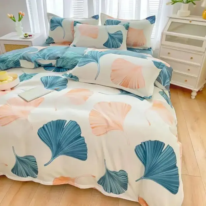 Funda de Edredón de Flores Estampadas y Espumadas para Cama Doble Individual sin Funda de Almohada y Sábana Rosa Cómoda y Gruesa - 1