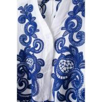 BUNO-2025 otoño nueva ropa de mujer estilo europeo y americano camisa casual con bordado en contraste conjunto de media falda - details 8