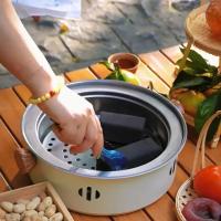 Parrilla redonda antiadherente multifuncional para uso doméstico para barbacoa de carbón - details 1
