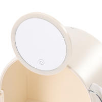 Organizador de cosméticos portátil Cactus, caja de almacenamiento de cosméticos y cubierta antipolvo con luces LED, espejo blanco conveniente y portátil - details 3