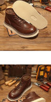 Botas de hombre de alta gama de cuero zapatos de hombre de piel de vaca de capa superior - details 11