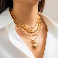 Collar Colgante de Corazón Dorado Punk Set de 4 Unidades Joyería de Moda Y2K para Mujeres - details 3