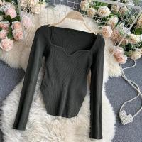 Suéter de Manga Larga con Cuello Cuadrado para Mujer Jersey de Punto para Primavera y Otoño - details 13