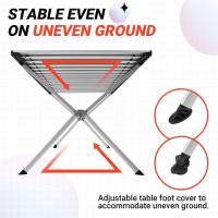 Mesa plegable enrollable de camping de aluminio portátil con bolsa de transporte - Mesa de picnic con soporte de hasta 80 kg - details 11