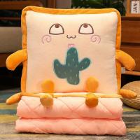 Manta de almohada portátil 2 en 1, diseño de dibujos animados, colcha suave de aire acondicionado, manta cuadrada de felpa para siesta, oficina - details 6