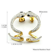 Pendientes Colgantes En Forma De Serpiente Vintage Para Mujeres Y Niñas Con Cristales Metal Color Oro Accesorios Punk Especial Regalos Joyería - details 0