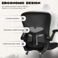 Oficina de Malla con reposabrazos abatibles,Silla giratoria Regulable en Altura,Silla ergonómica con Apoyo Lumbar Regulable y Ruedas silenciosas, ejecutiva,Capacidad 130kg - details 4