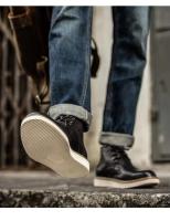 Zapatos de trabajo informales de cuero con tobillo alto Martin American y botas de moto rojas de invierno Oxford para hombre - details 14
