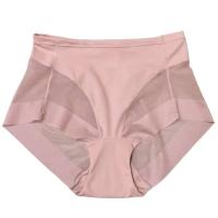 Ropa interior de mujer de cintura alta sin costuras con control abdominal, levantamiento de cadera, ropa interior invisible de seda helada - details 4