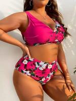 Conjunto de bikini sexy de talla grande para mujer, tankini 2024, traje de baño estampado, ropa de playa, traje de baño de dos piezas 5XL - details 6