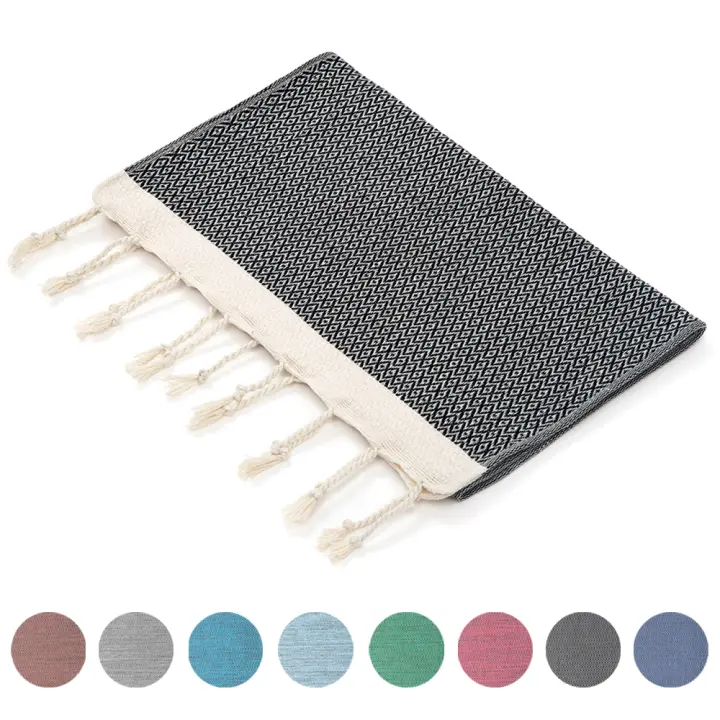 Toalla Turca Clase A,100x40 cm,Paquete de 2 - Jacquard Craft,145 g/Pack 1,100% Algodón,Absorbente y Libre de Arena,Toalla de Playa - 1