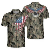 Ropa Haruku de manga corta con estampado 3D de camuflaje para hombre, camisetas de golf de moda, polo con botones, tops de gran tamaño - details 3