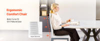 SucceBuy Juego de 4 sillas de comedor modernas, sillas laterales tapizadas de cuero con asientos acolchados y patas de metal resistentes, diseño que ahorra espacio para comedores o cocinas, color blanco - details 1