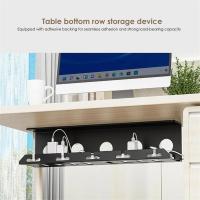 Gestión de cables para debajo del escritorio, bandeja de cables de Metal con abrazadera, tira de alimentación, soporte de Cable sin perforación, resistente y espacioso M - details 5