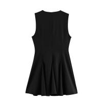 Vestido clásico de moda para mujer con dobladillo ancho y lazo - details 2