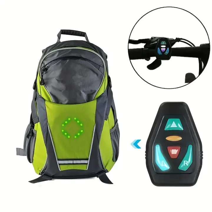 Mochila de Ciclismo LED Reflectante Señal de Giro Direccional Recargable por USB - 1