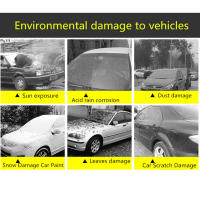 Funda exterior completa para coche, parasol a prueba de polen con tiras reflectantes, universal, para sedán, SUV, negro - details 5
