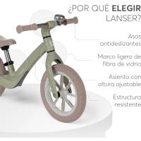 Bicicleta Sin Pedales LANSER, Bici Niño 2 Años, Bicicleta Equilibrio, Desde 2 hasta 6 años, Ultraligera, Sillín Ajustable, Beige - details 16
