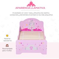 Cama Infantil de Madera +3 Años 143x73x60 cm Carga Máx. 50kg Protección con Barrieras - details 4