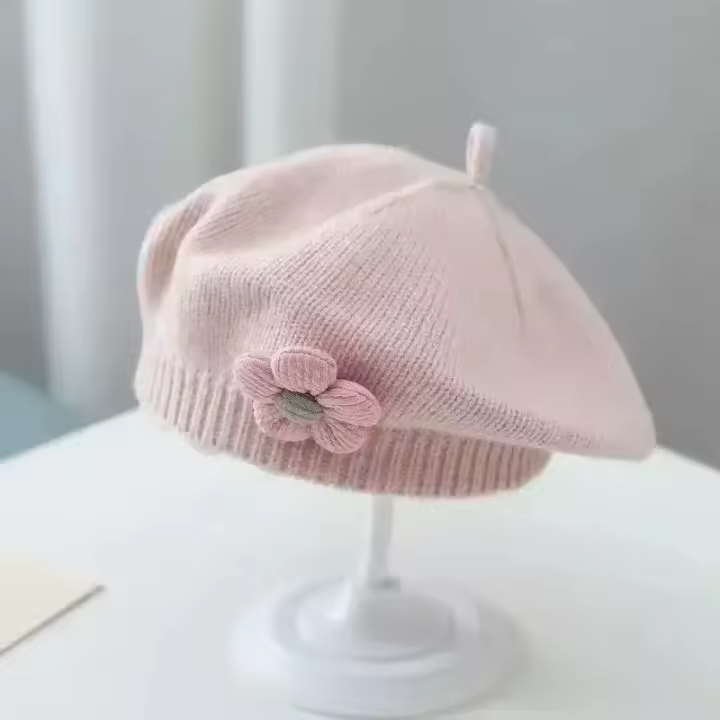 Gorro de niña de color sólido para bebé Wm wer de invierno - 1
