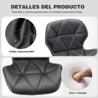 Taburetes de cocina modernos de altura ajustable con respaldo giratorio de imitación de cuero. - details 5