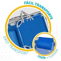Silla Plegable Azul Reclinable, 5 Posiciones, Asa de Transporte, Resistente, 48x45,5x84 cm - details 4