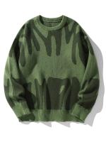 Nuevo Jersey Popular de otoño e invierno con patrón de Jacquard Irregular, suéter informal de punto con cuello redondo y contraste de Color para hombre - details 7