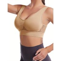 Sujetador deportivo con almohadillas incorporadas, transpirable, alta elasticidad, sin aros, perfecto para yoga, fitness, correr - details 43