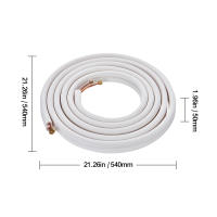 SucceBuy Juego de mini líneas divididas de 4876,8 mm, tubos de cobre de 6,4 y 12,7 mm de diámetro exterior con aislamiento de triple capa, para bomba de CA/calentamiento y HVAC, incluye cable de conexión de 18 pies y accesorios - details 0