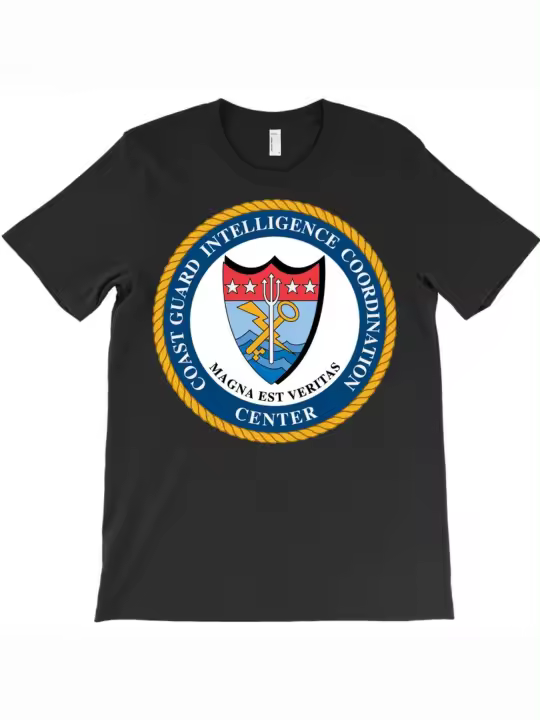 Camiseta USCG Intelligence Coordination Ctr, regalo para papá, manga corta con cuello redondo suave y cómoda, 230g - 1