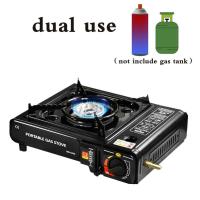 Encendido automático de alta potencia, resistente al viento, ahorro de energía, aleación, estufa de gas portátil de doble propósito, suministros de camping - details 2
