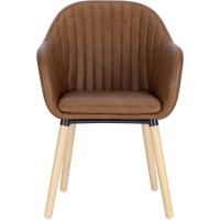 Silla de Comedor Estilo Vintage Juego de 1, Silla Cocina, Silla Nordica con Respaldo y Reposabrazos, Tela Pana, Estructura de Madera, Sillas para Tocador, Escritorio, Crema, EZS26cm-1 - details 24