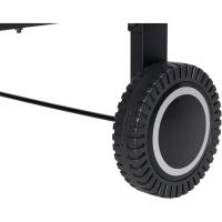 Acero/Madera, Mesas Plegables, con Ruedas, Estantería Inferior, Negro - details 24