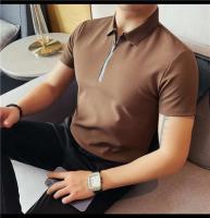 Polo de manga corta bordado de malla transpirable de verano para hombre, camiseta informal de negocios con solapa y media cremallera, - details 56