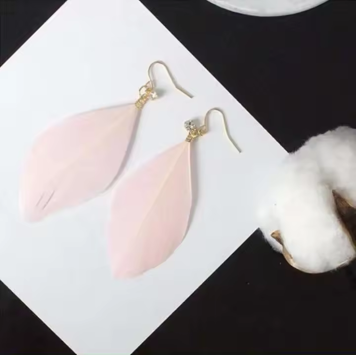 2018 nuevos pendientes de moda, cristales de plumas, sobreflujo, joyería personalizada al por mayor, distribución de regalos para mujeres - 1